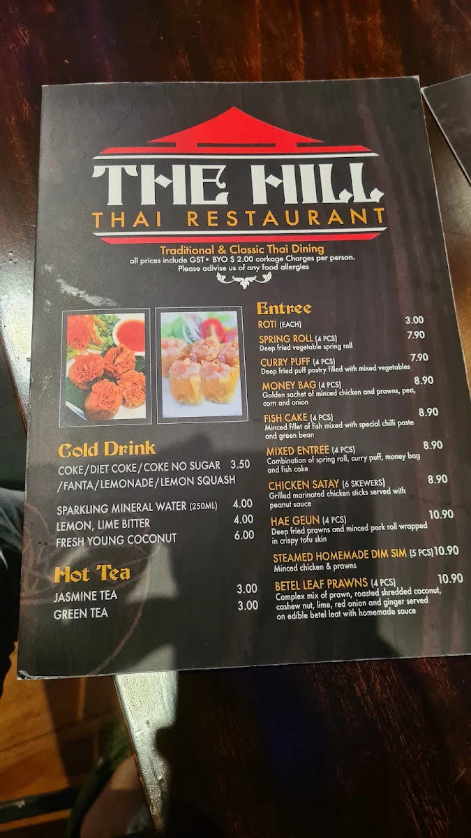 Menu, The Hill Thai Restaurant