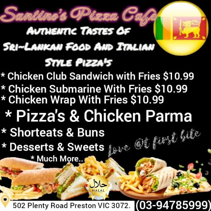 Menu, Santino's Pizza Pasta