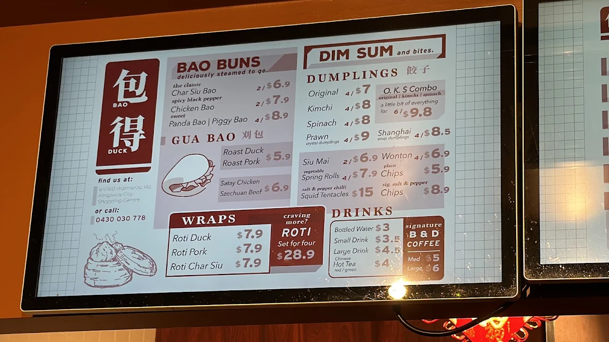Menu, Bao & Duck