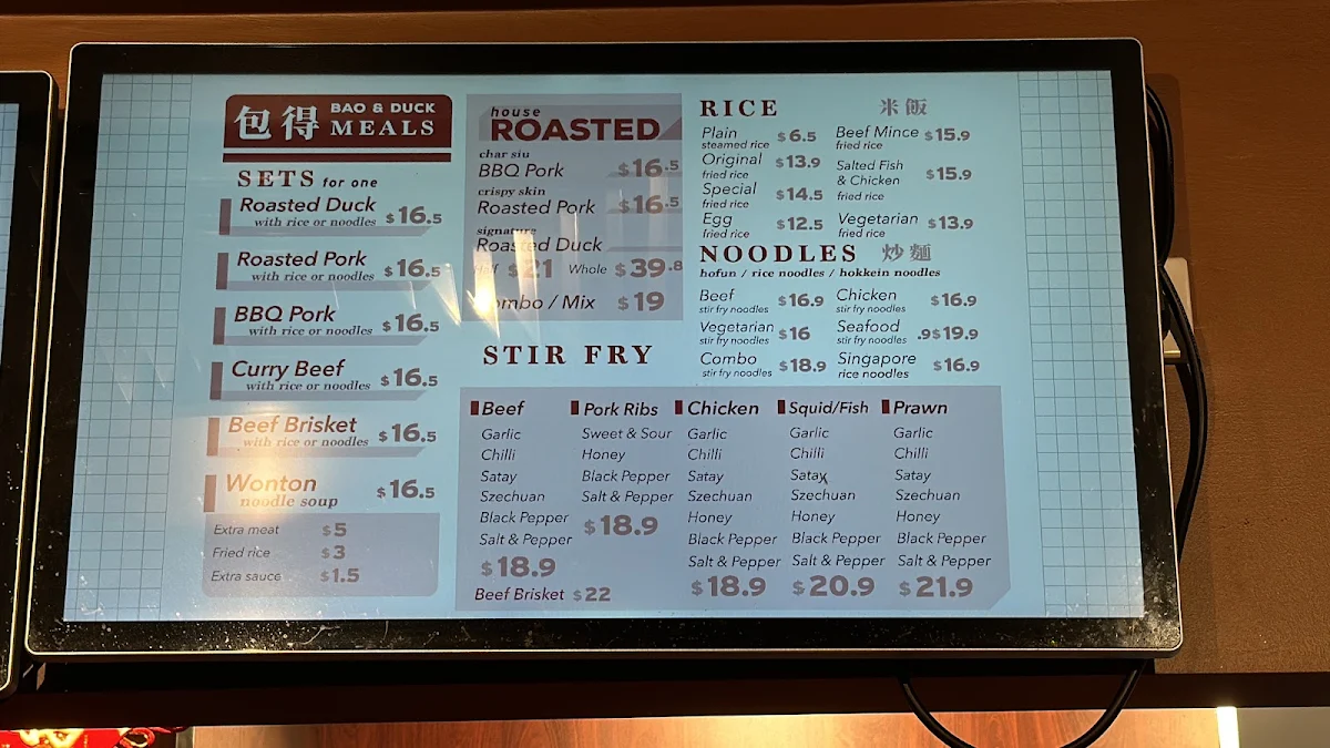 Menu, Bao & Duck