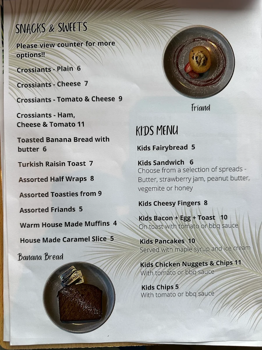 Menu, Zanziba Riverside Cafe