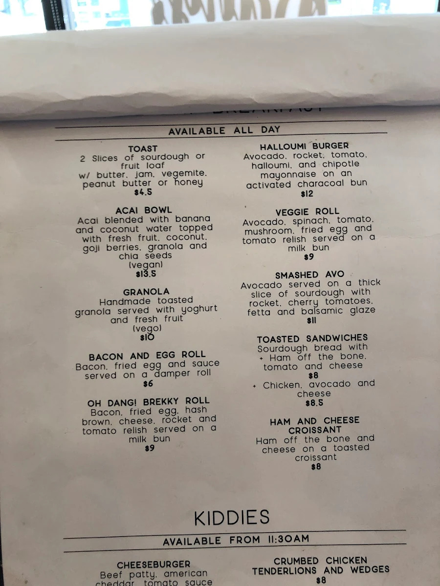 Menu, Oh Dang! Espresso