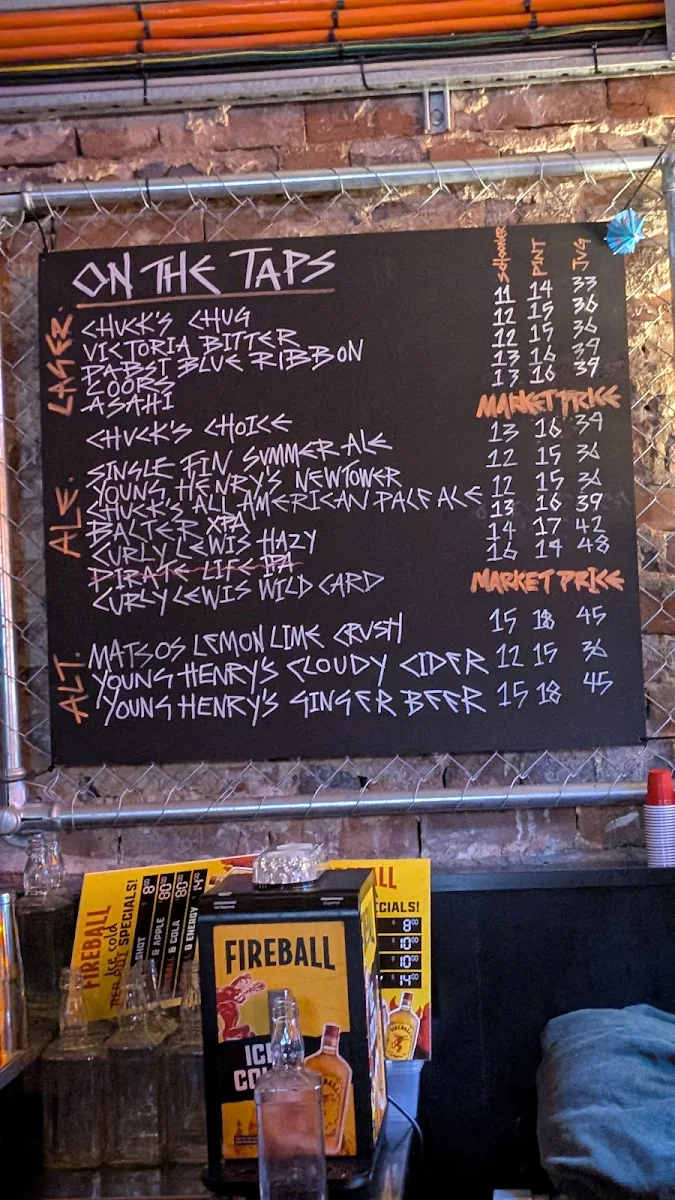 Menu, Chuck Trailer's CBD