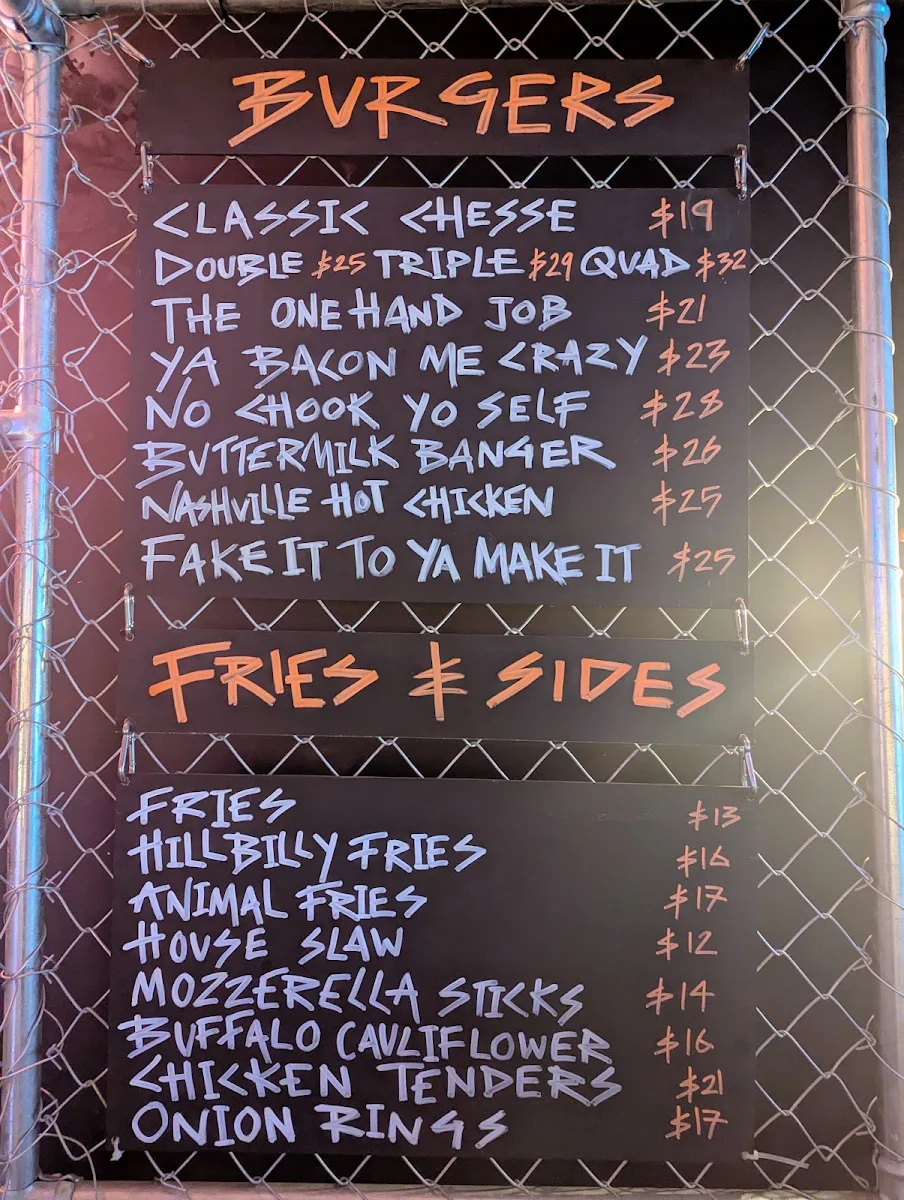 Menu, Chuck Trailer's CBD