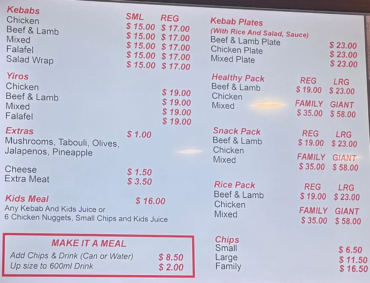 Menu, Ozi Charcoal Grill and Kebab Cuisine