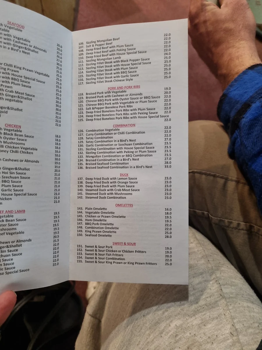 Menu, Good Luck Restaurant