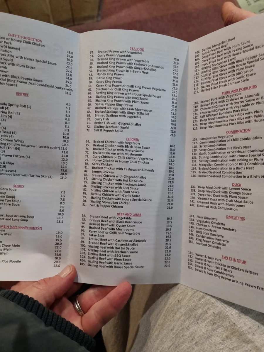 Menu, Good Luck Restaurant