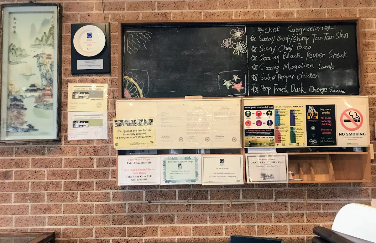 Menu, Good Luck Restaurant