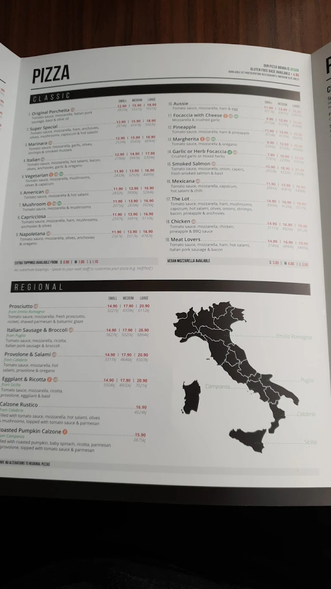 Menu, La Porchetta | Best Italian Restaurant in Traralgon