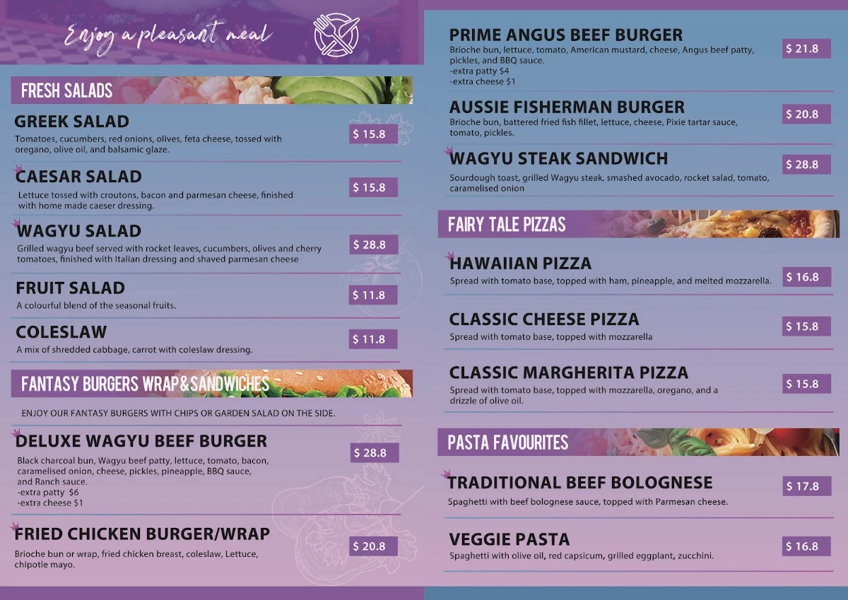 Menu, Pixieland