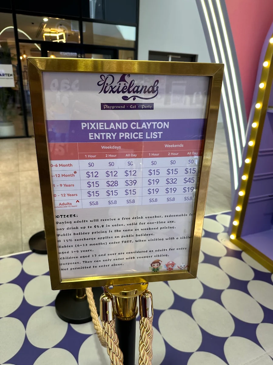 Menu, Pixieland