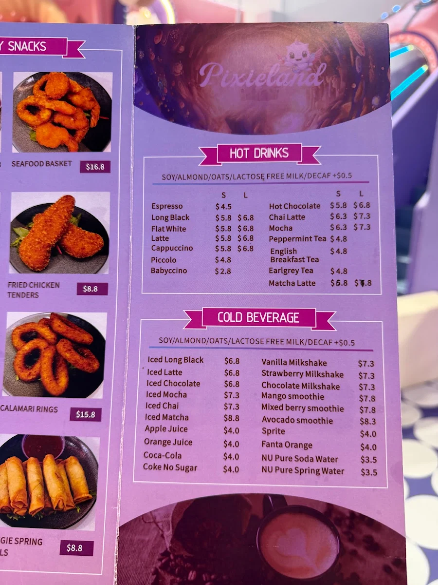 Menu, Pixieland