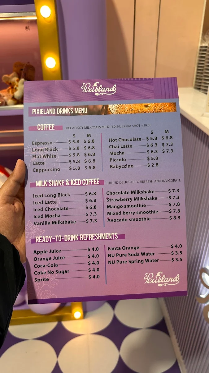 Menu, Pixieland