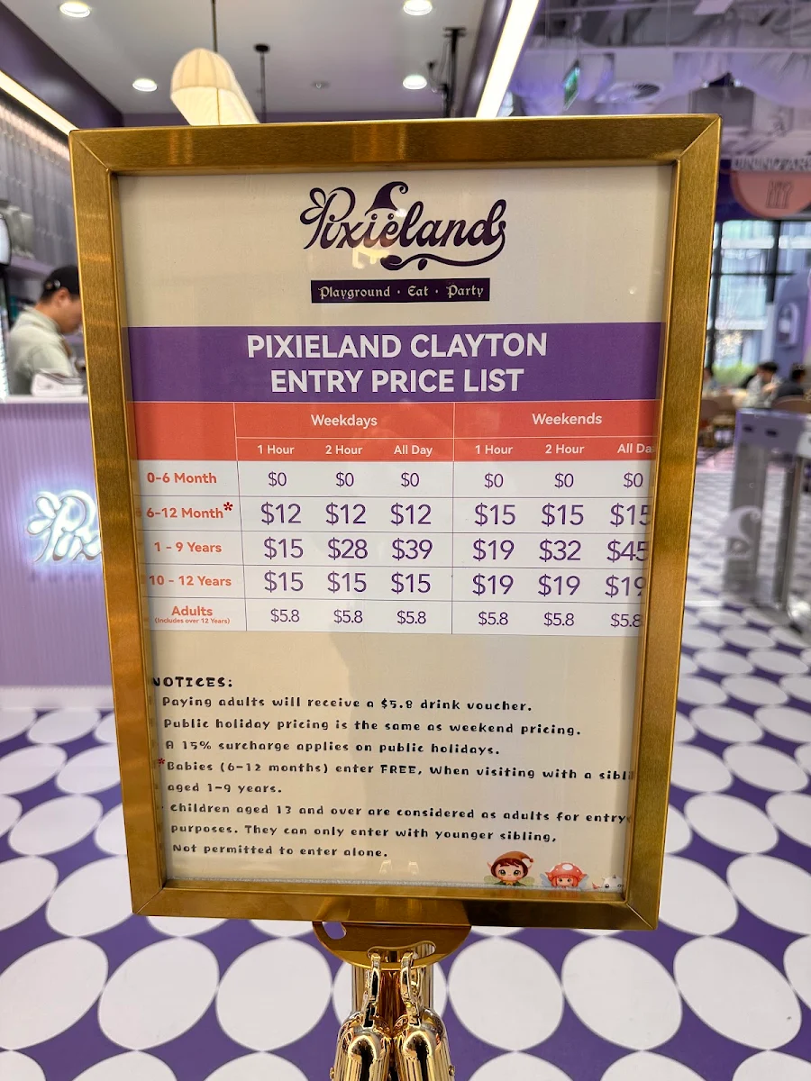 Menu, Pixieland
