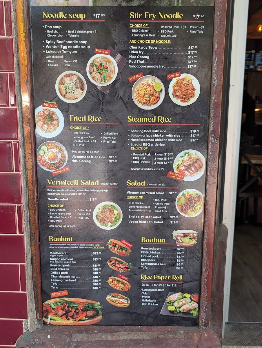 Menu, Asian Bar