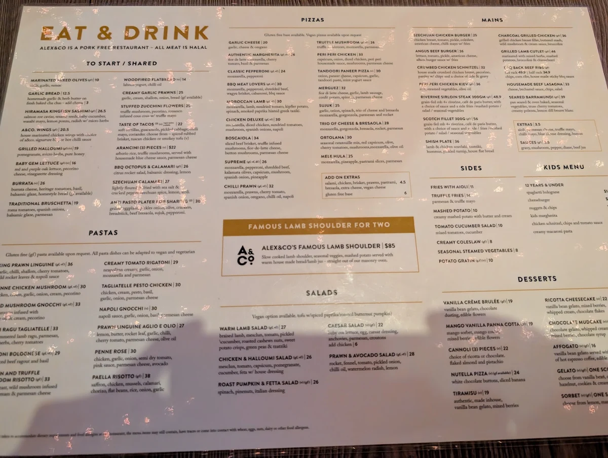 Menu, The Food Depot - Head Office