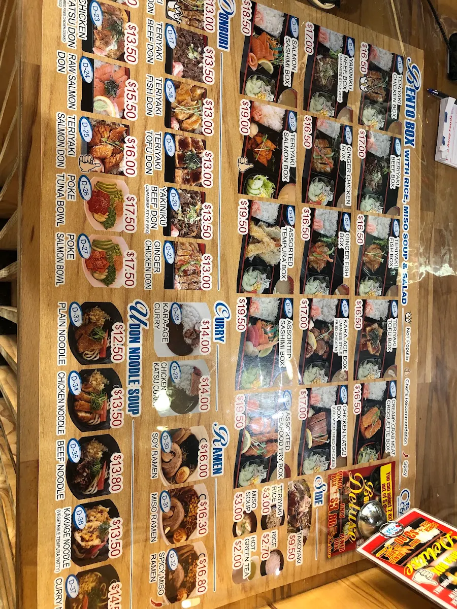 Menu, Oceans Japanese Restaurant