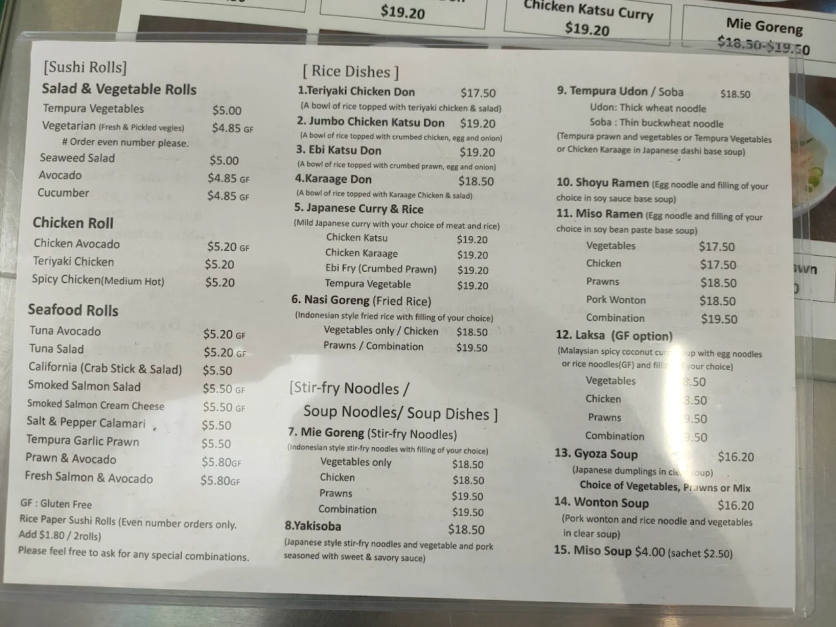 Menu, Silo Sushi & Asian Foods Mareeba