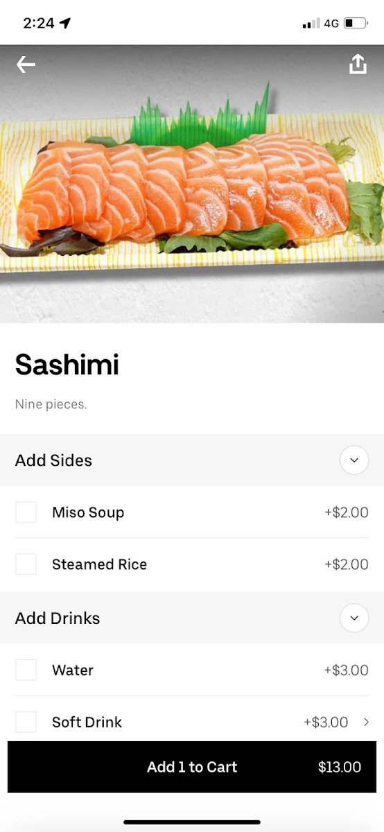 Menu, Shoga Japanese Kitchen