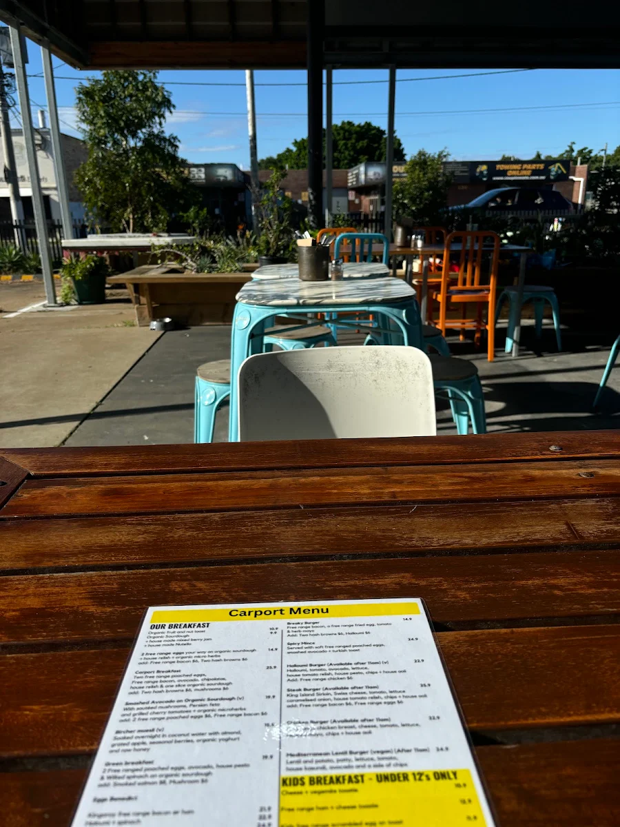 Menu, Carport Cafe