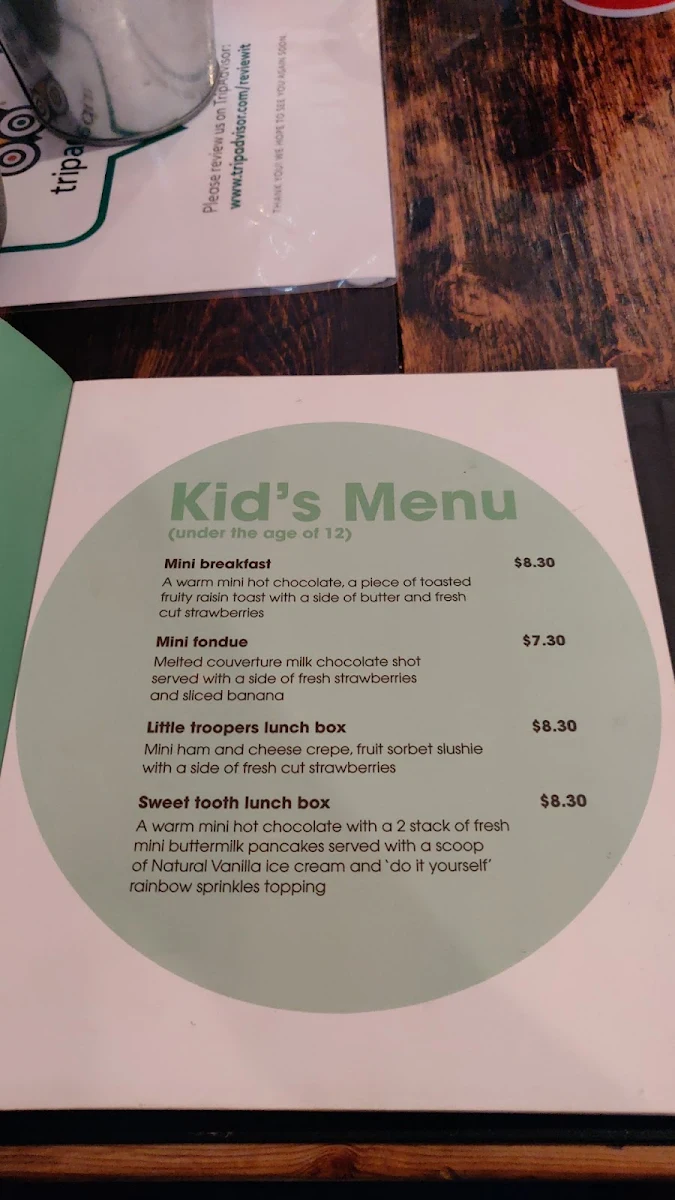 Menu, Royal Copenhagen Mildura