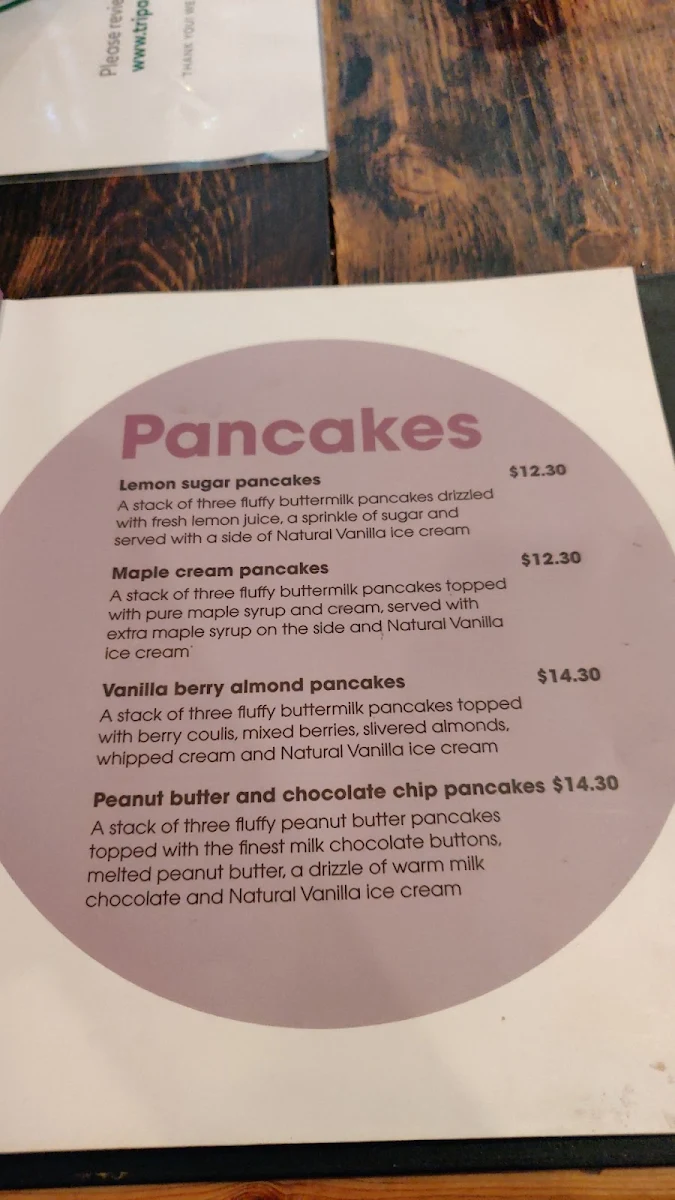 Menu, Royal Copenhagen Mildura