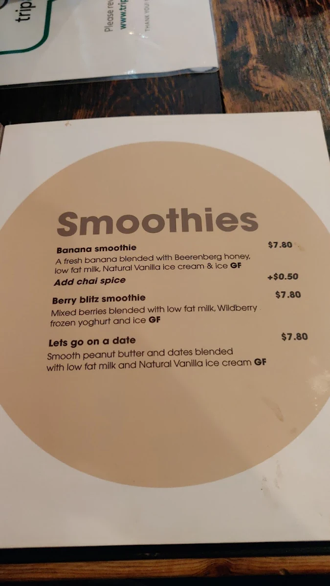Menu, Royal Copenhagen Mildura