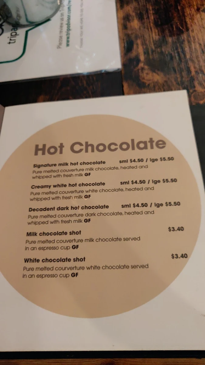 Menu, Royal Copenhagen Mildura