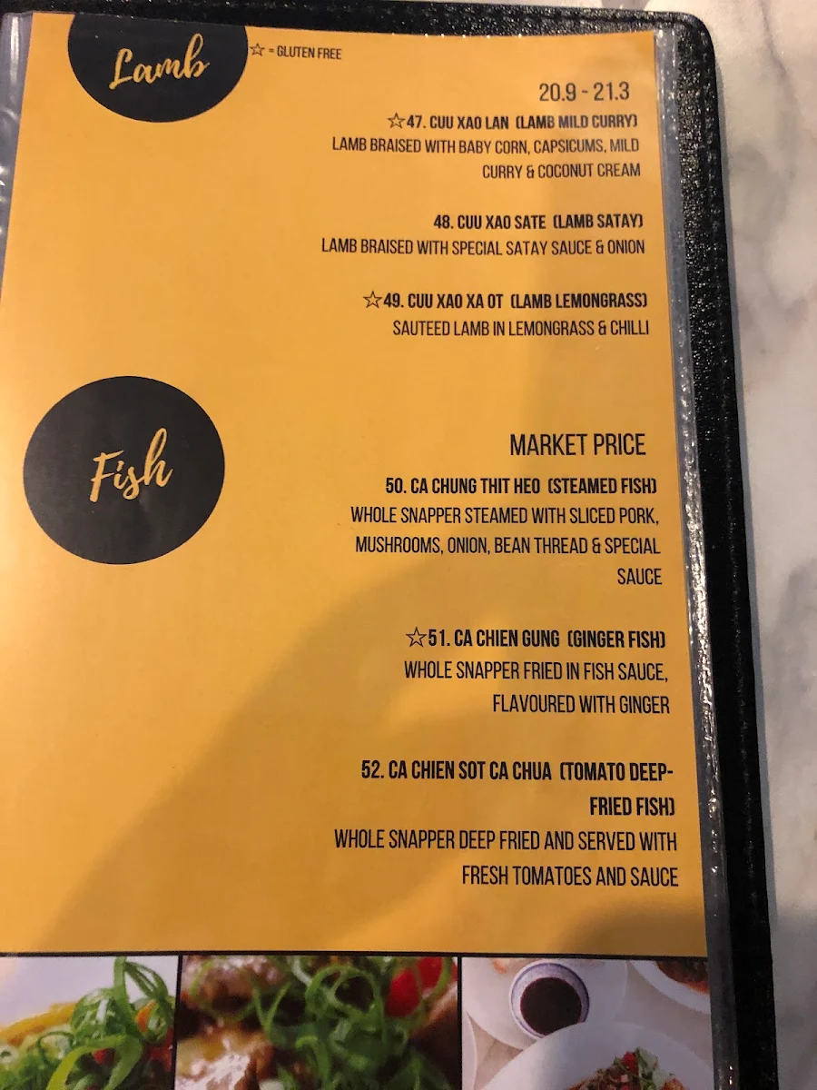 Menu, Anna’s