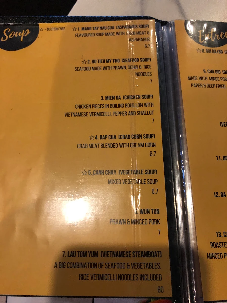 Menu, Anna’s