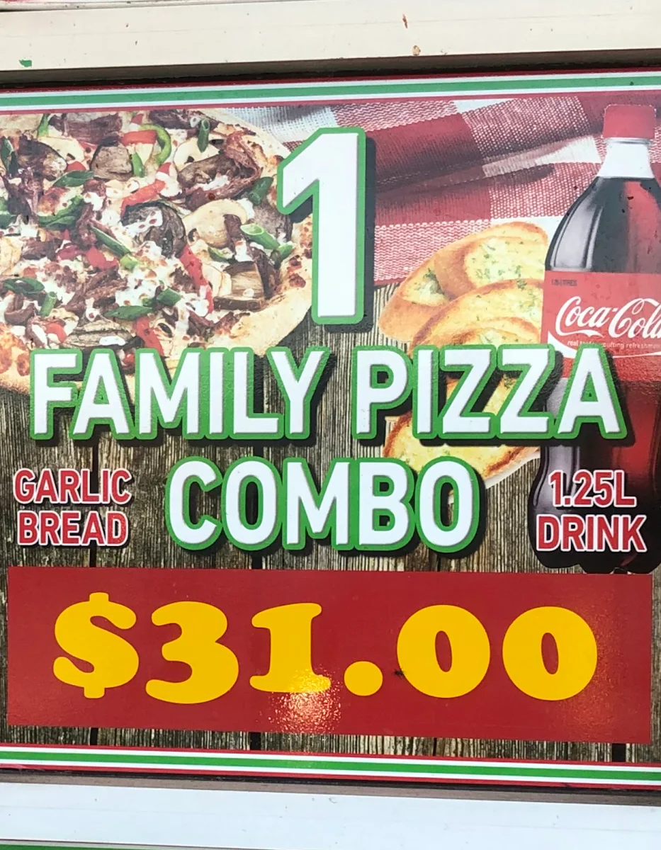 Menu, Marangaroo Pizza