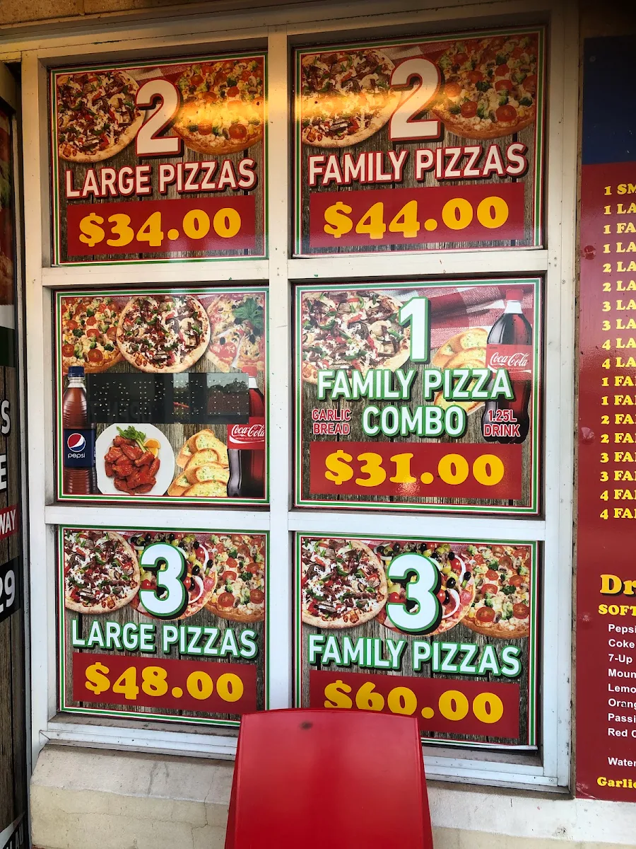 Menu, Marangaroo Pizza