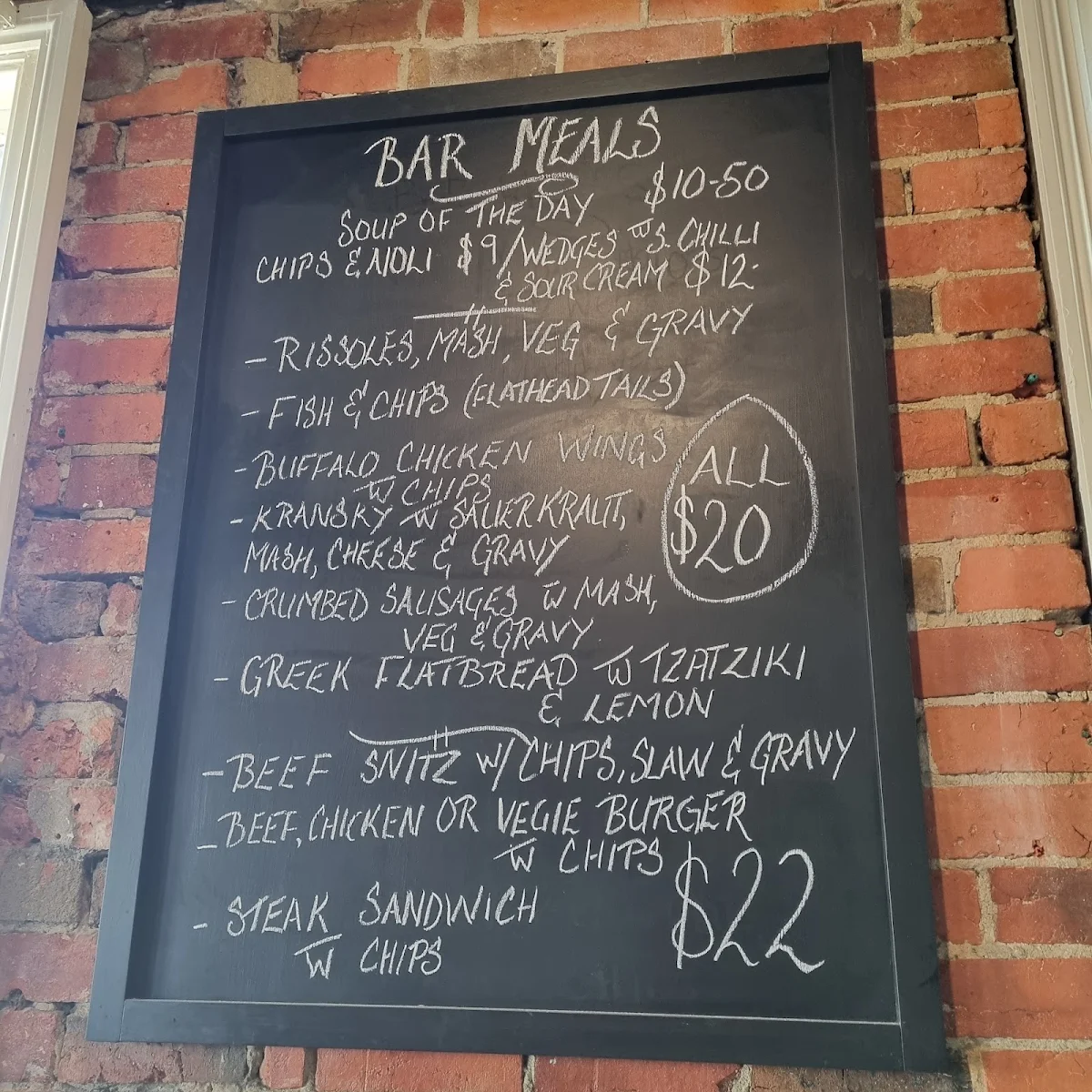 Menu, The Grapes Hotel
