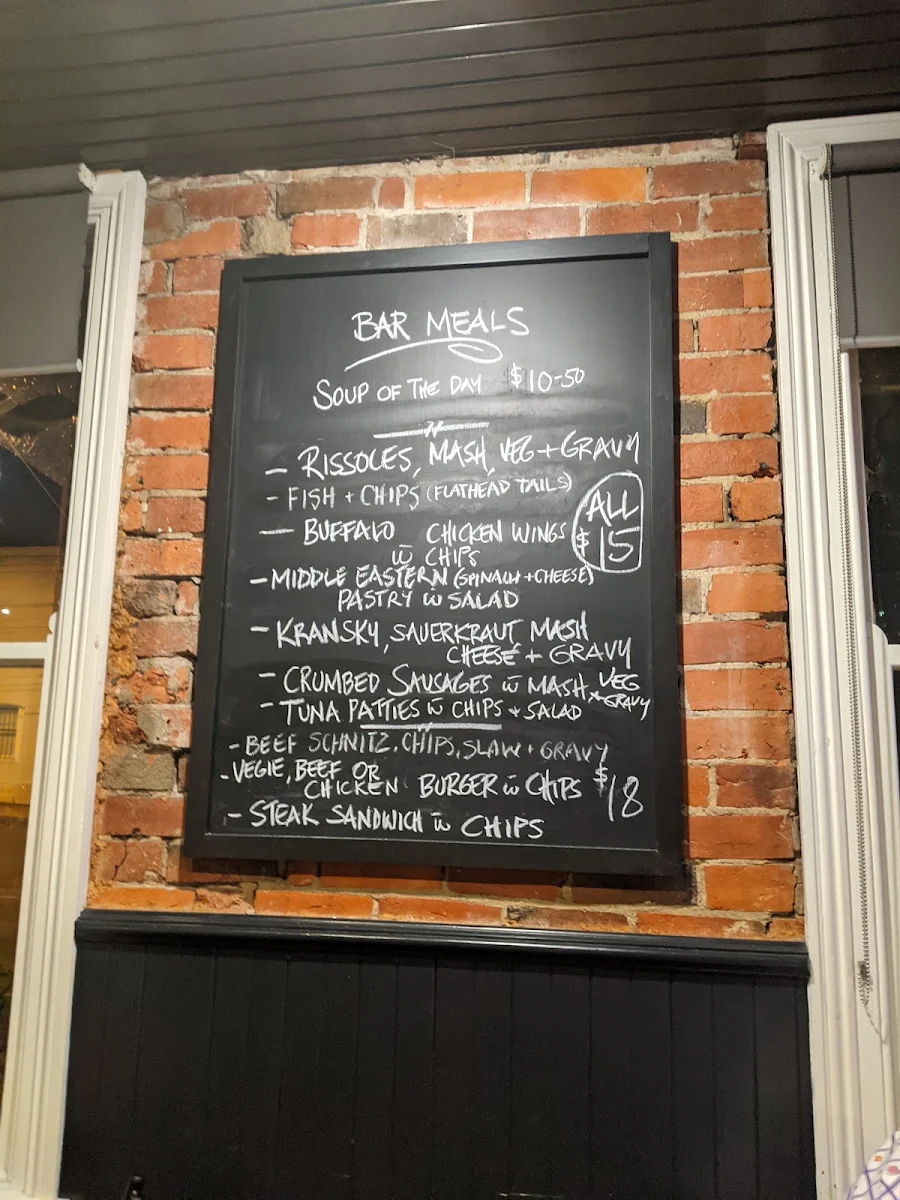 Menu, The Grapes Hotel