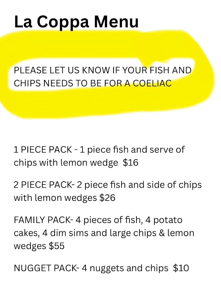 Menu, La Coppa