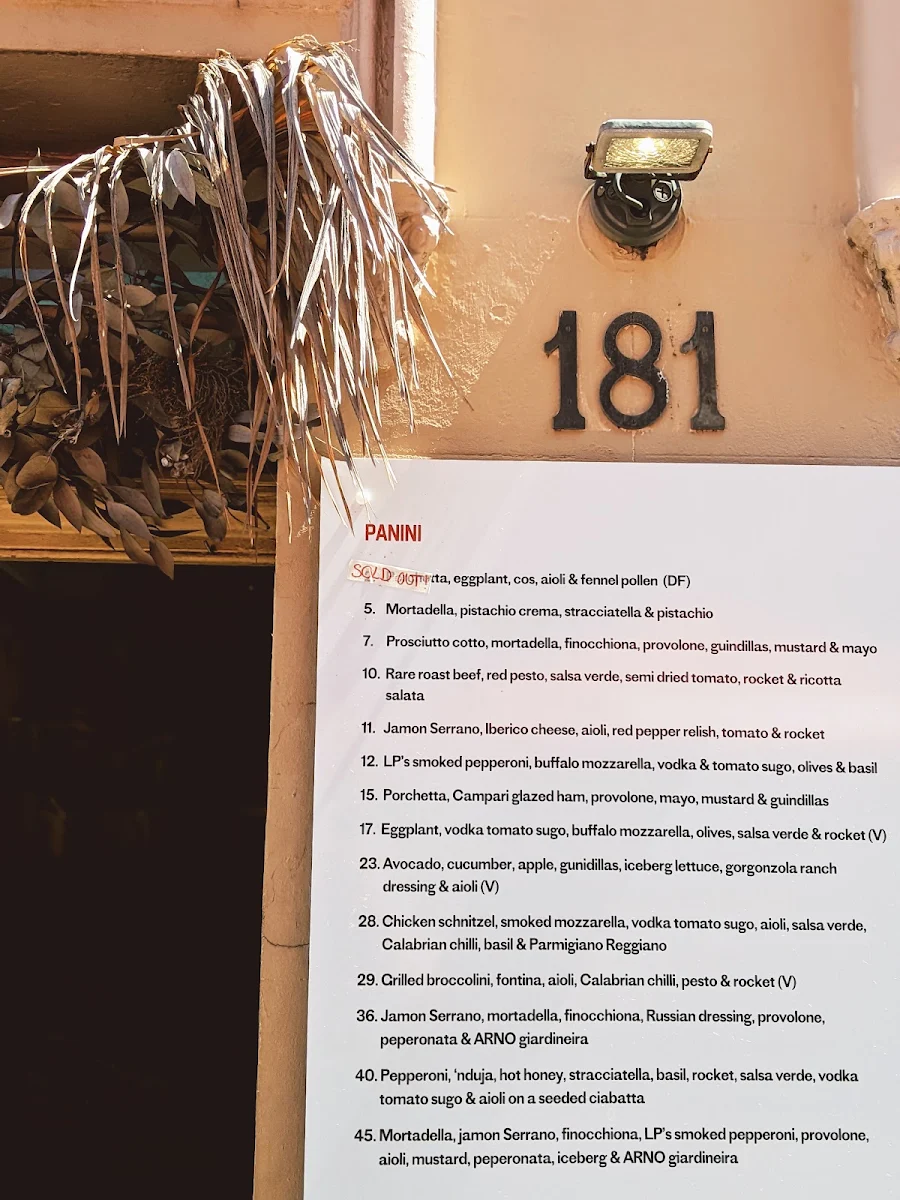 Menu, Arno Deli Newcastle