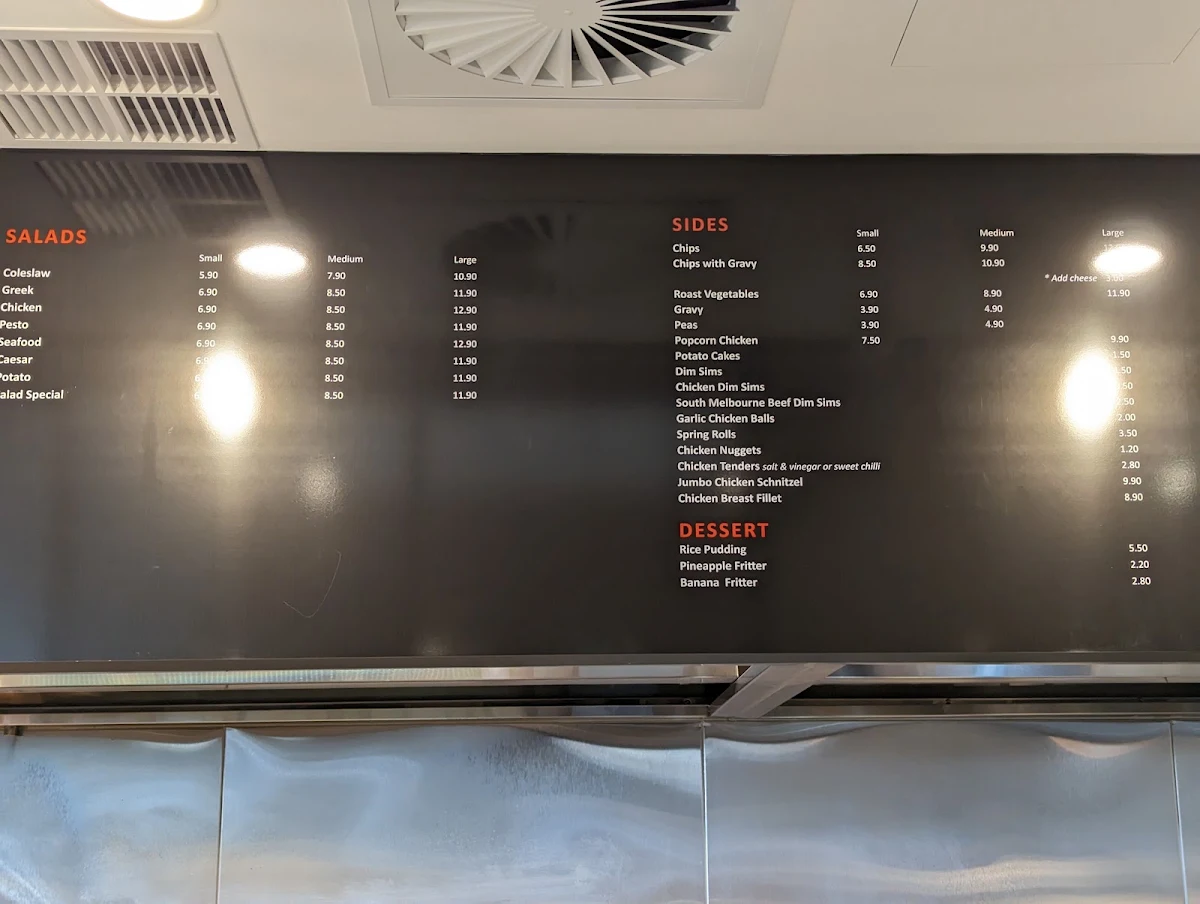 Menu, Sammy's Charcoal Chicken