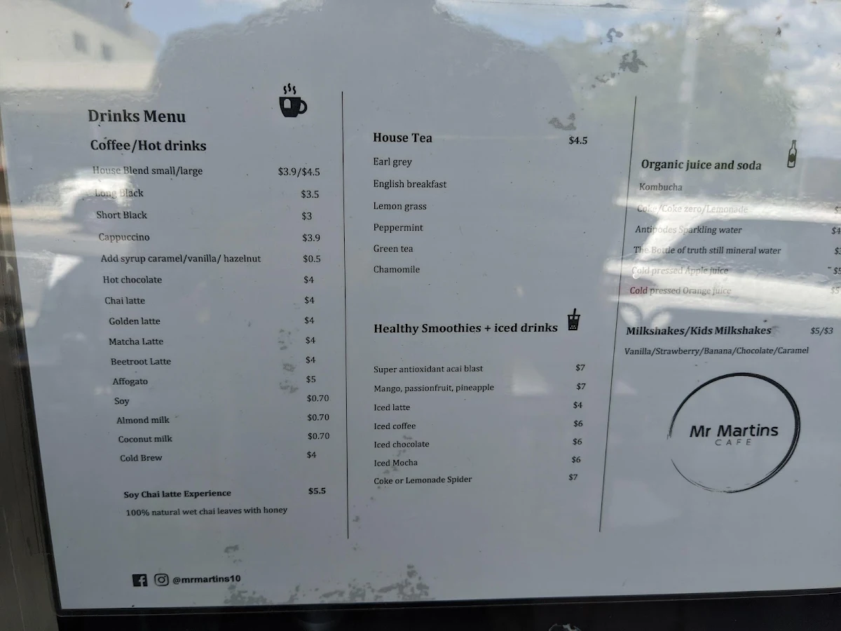 Menu, Mr Martins