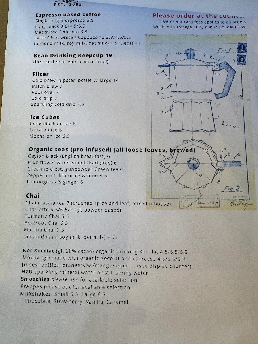 Menu, Bean Drinking