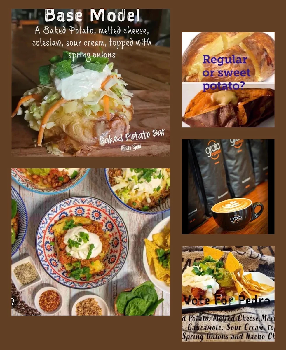 Menu, The Rusty Spud - Baked Potato Bar and Quick Service Restaurant