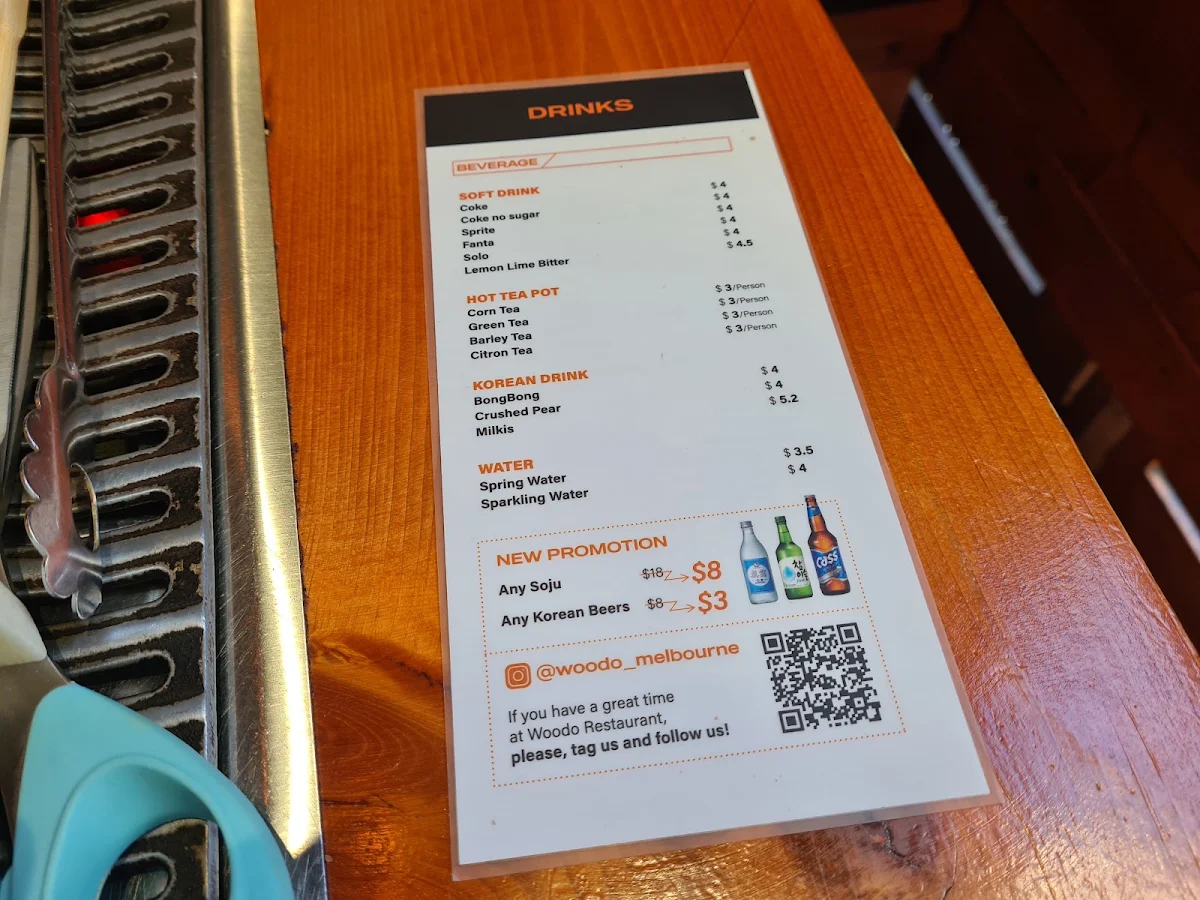 Menu, Woodo