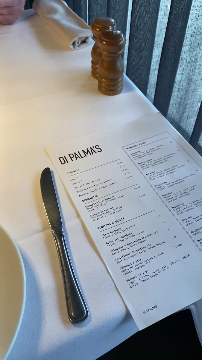 Menu, Di Palma's