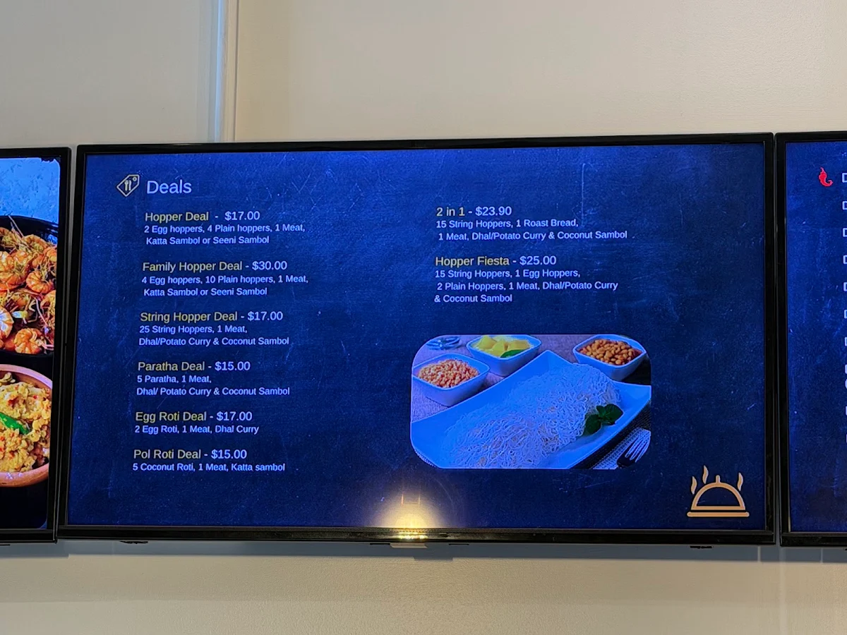 Menu, South Ceylon
