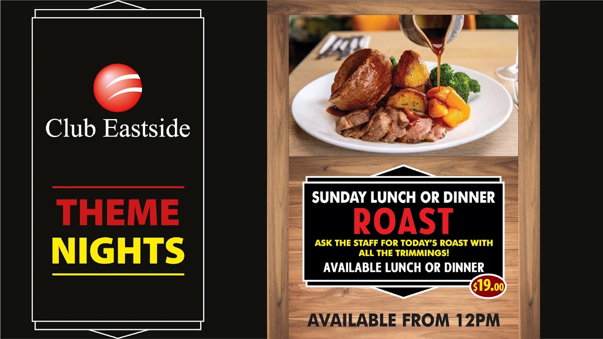 Menu, Club Eastside
