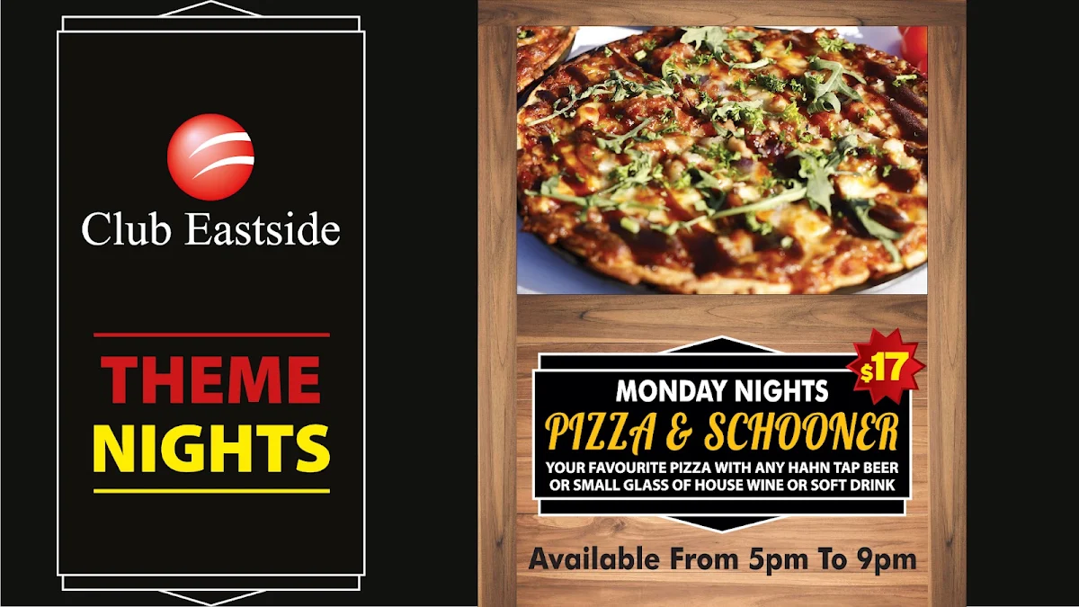 Menu, Club Eastside