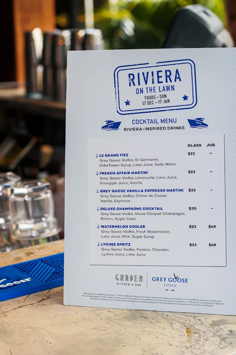 Menu, Garden Kitchen & Bar