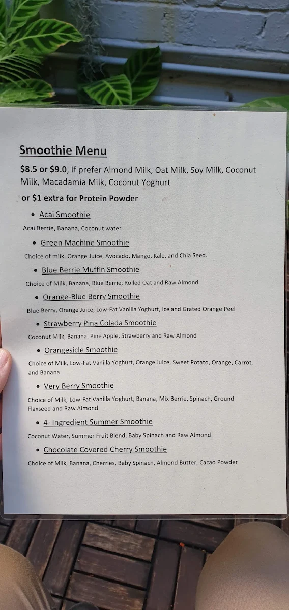 Menu, Eleven Miles