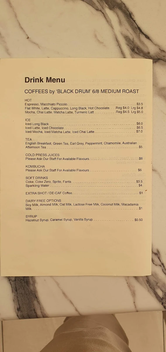 Menu, Eleven Miles
