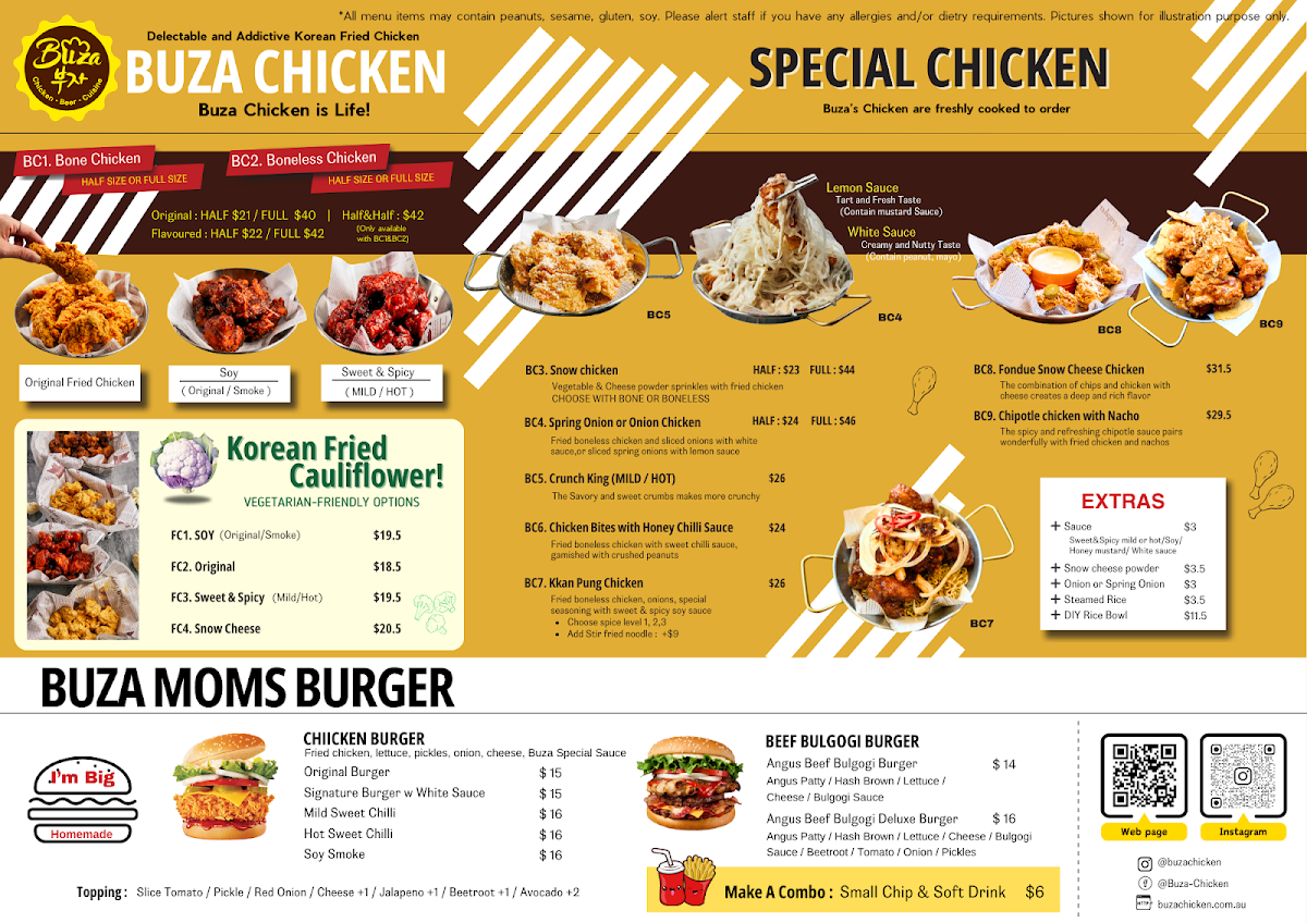 Menu, Buza - Express Maribyrnong