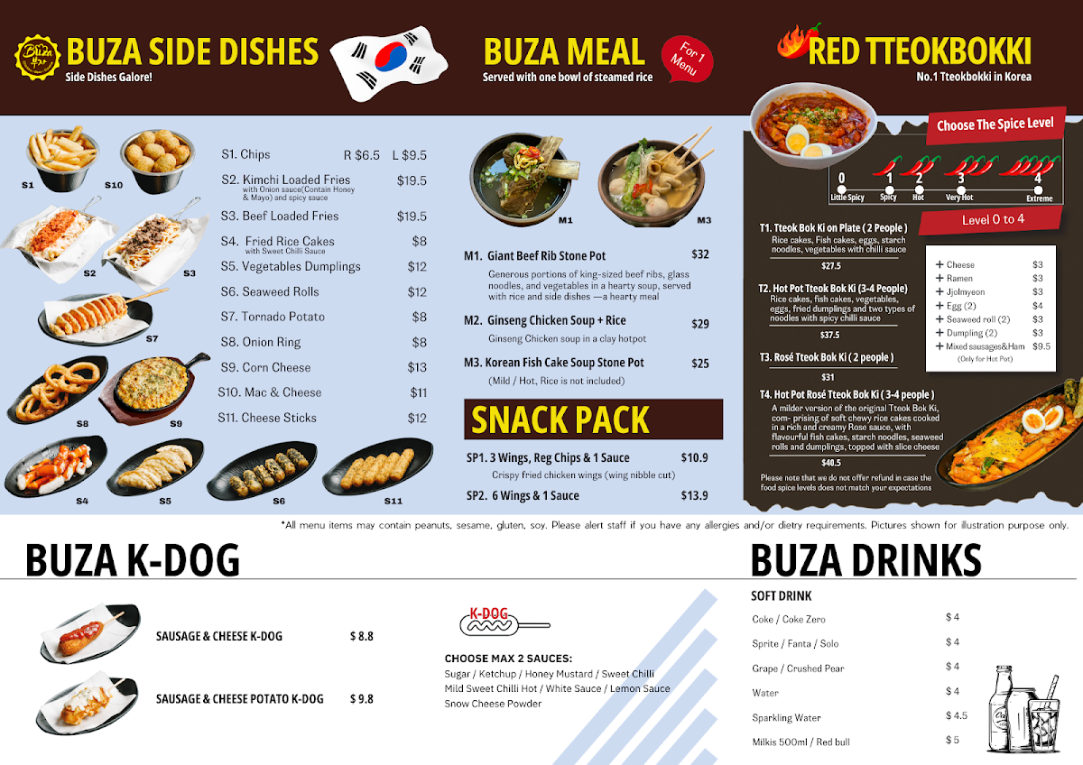 Menu, Buza - Express Maribyrnong